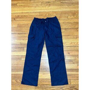 GAP Maternity Pants Women's Size Small Navy Blue Linen Blend Cargo Pockets